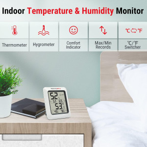 ThermoPro TP50 Digital Hygrometer Indoor Thermomet...