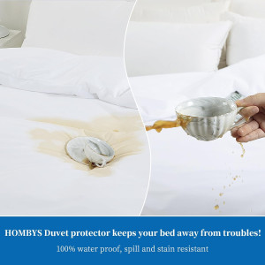 HOMBYS Breathable Waterproof Duvet Cover, Reversib...