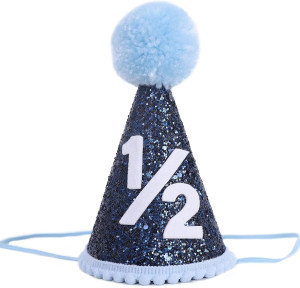 WAOUH Blue Party Half Birthday Baby Boy Party Hat...