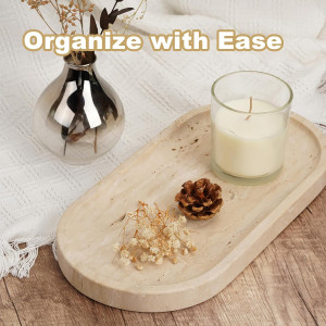 Luxury Turkish Travertine Tray, 12" Vanity Decorat...