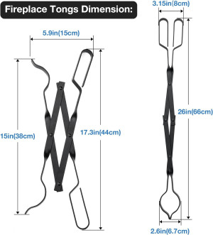 Stanbroil Outdoor Campfire Fireplace Tongs, 26" Lo...